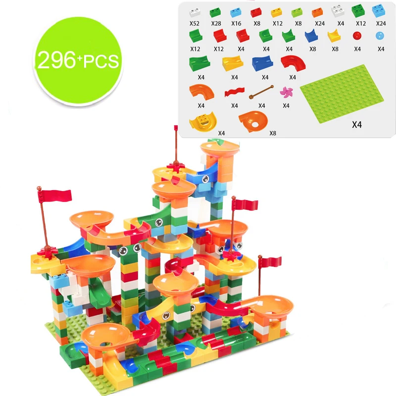 

296PCS Race Run Maze style block Ball Track Building ABS Slide Blocks