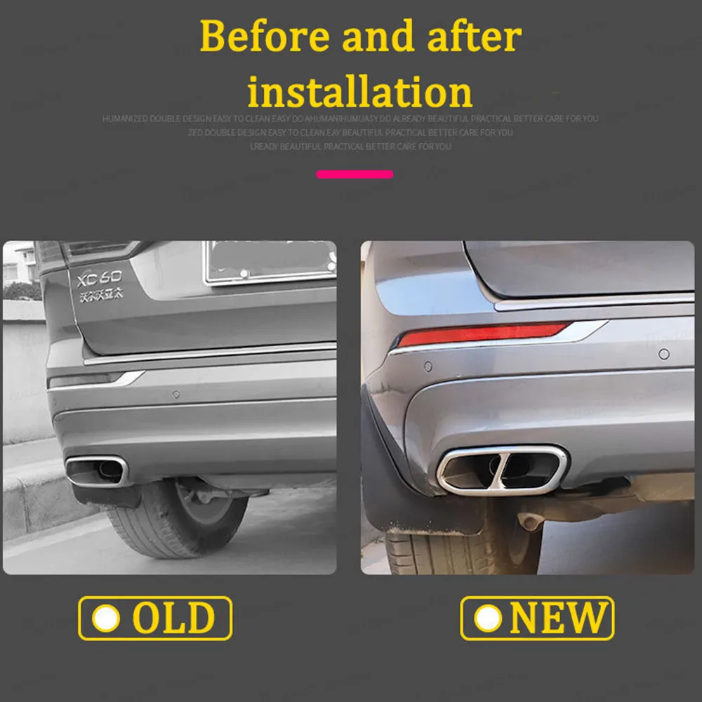 Стайлинг автомобиля для Volvo XC60 2018 накладка на выхлопную трубу выхлопного