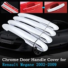 Хромированная накладка на дверную ручку автомобиля для Renault Megane II MK2 2002  2009, комплект отделки автомобиля, внешние аксессуары 2003 2004 2005 2006 2007 2008