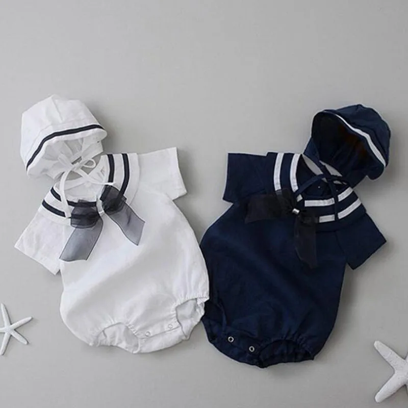 

Navy Wind Baby Boy Girl Short Sleeve Summer Baby Rompers Infant Boy Girl Cotton Clothes Baby Boy Girl Rompers