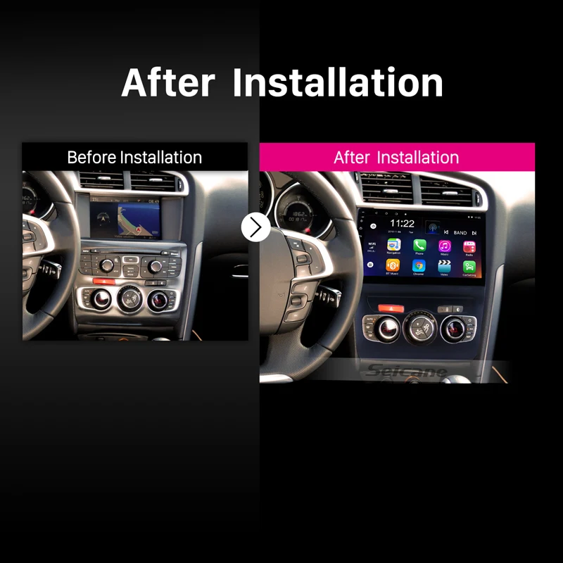 

Seicane Android 10.0 For 2013 2014 2015 2016 Citroen C4 2DIN 10.1 inch Car Auto Radio GPS Navigation FM WIFI support Rear Camera
