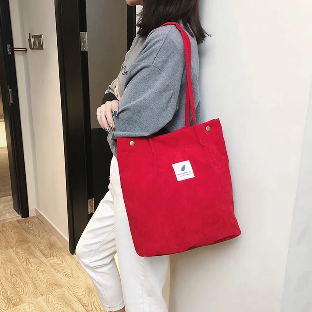 Женская Вельветовая сумка через плечо однотонная Сумка-тоут дорожная | Багаж и