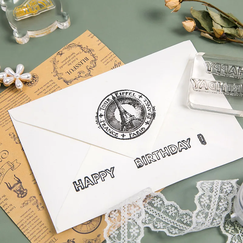 1 шт. ретро буквы Дата Еженедельный план прозрачный штамп цветы Diy Дневник офисные