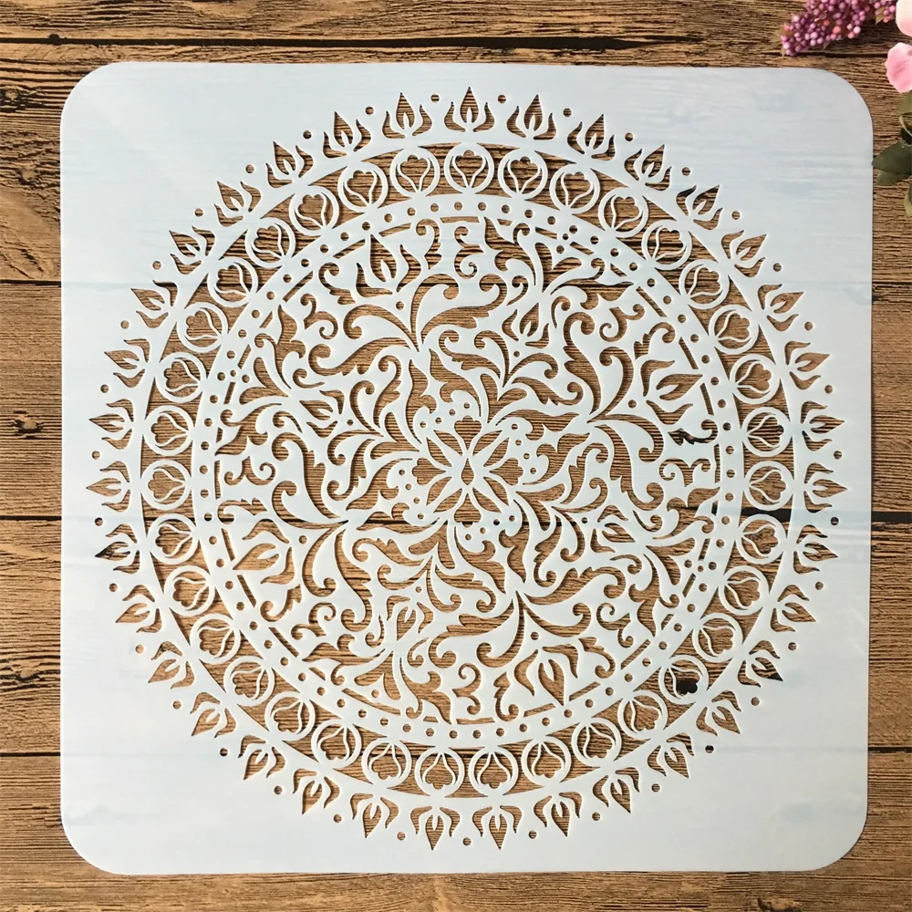 9-Pack 15x15cm Mandala Round Geometry DIY Layering Stencils for Painting, Scrapbooking, Coloring, Embossing - Decorative Album Template image 3