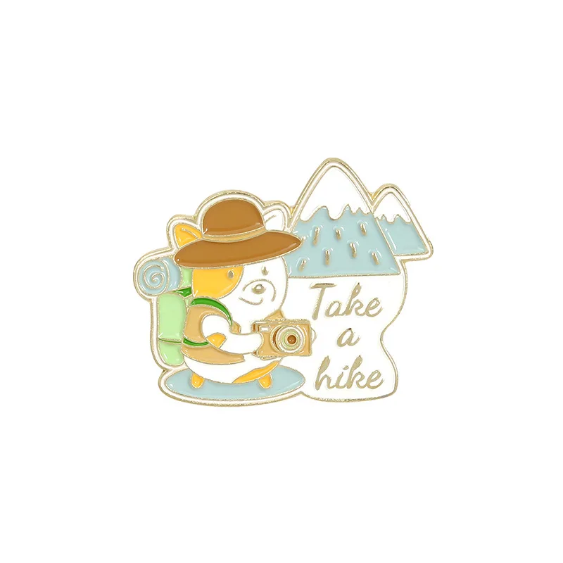 

Puppy adventure travel backpack creative cartoon pin personality flame small house DIY accessories badge brooch