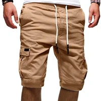 cargo shorts men cotton bermuda male summer military style straight work pocket lace up short trousers casual vintage shorts