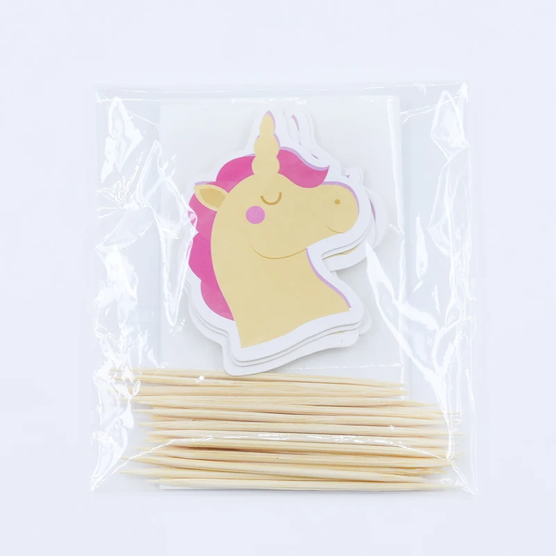 yellow unicorn 24 шт./компл. Единорог вечерние кекс фигурки жениха и невесты; для счастливых День рождения Baby Shower Детская вечеринка Декор детские товары для украшения торта - Цвет: yellow unicorn