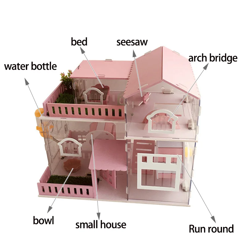 Акриловая клетка для хомяка двухслойная основная виллы маленькая садовая