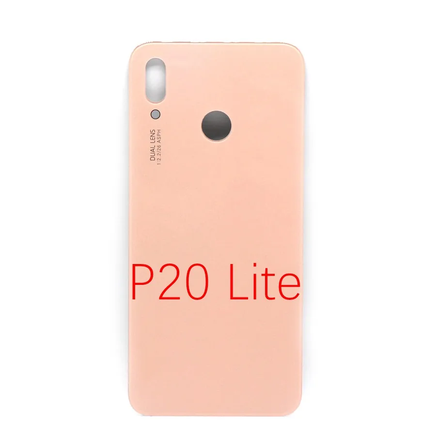 Pink No Lens Для huawei P20 Lite задняя крышка для батареи+ объектив камеры для huawei P20 Lite Крышка для батареи Nova 3e Задняя Дверь Корпус чехол панель - Цвет: Pink No Lens