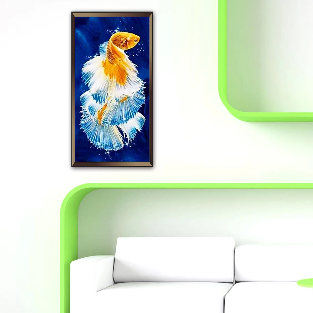 Алмазная 5D картина с рыбками сделай сам круглая вышивка Koi Fish мозаика в виде