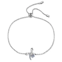 anziw 925 sterling silver moissanite diamond knot bracelets adjustable for women classic bracelets jewelry gifts