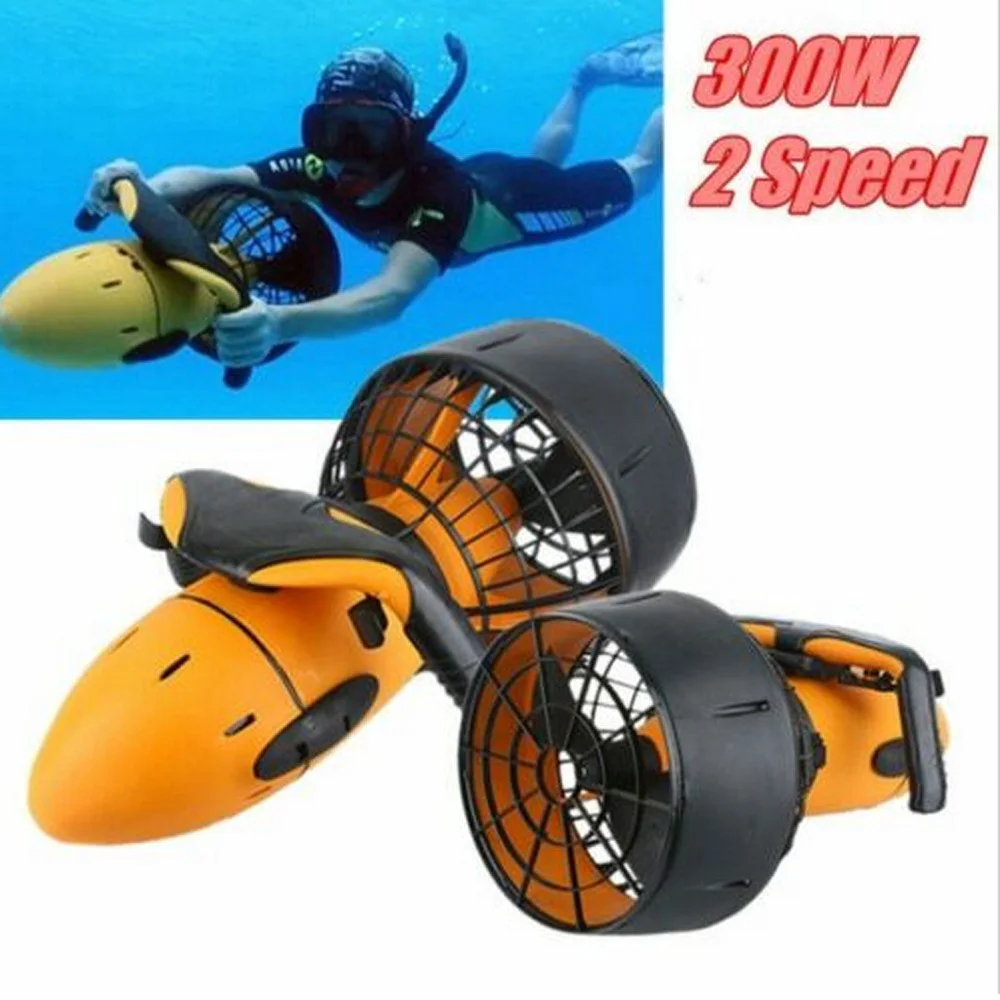 300W Electric Underwater Scooter Waterproof Water Sea Dual Speed Propeller Diving Scuba Scooter Water Sports Equipment Outdoor