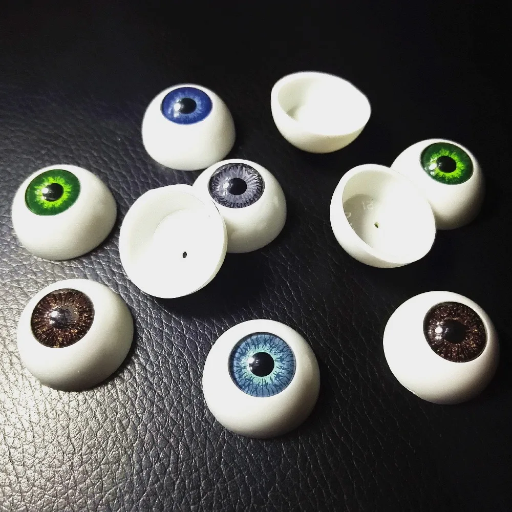 

2 Pcs Doll eyes 22MM Real Like Reborn Acrylic Doll Eyeball Brown Blue Gray Mix Colors Half Round Eyes Toys Accessories DIY