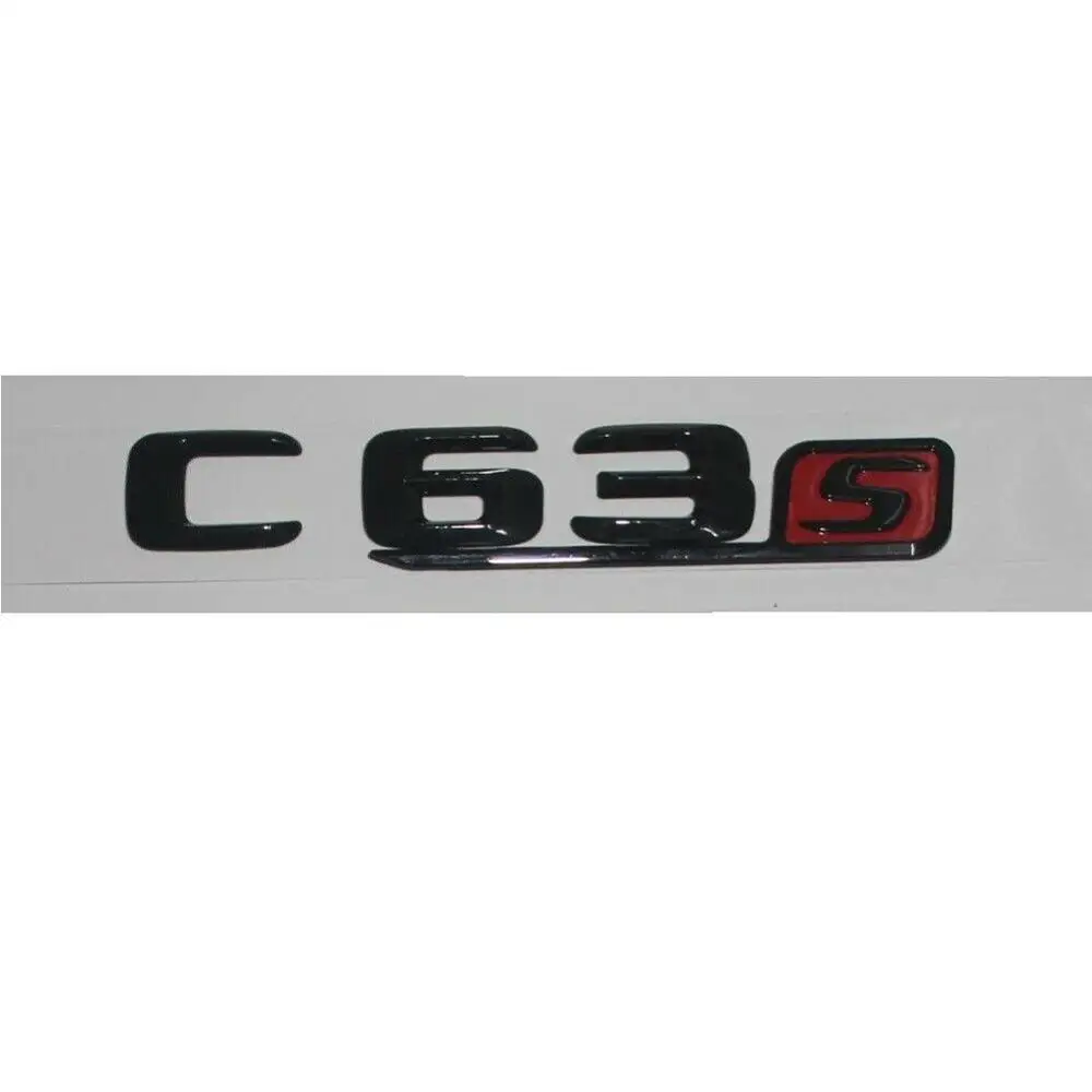 Блеск черный для C63s письма багажник эмблема значок эмблемы Mercedes Benz C63 AMG S|Эмблемы|