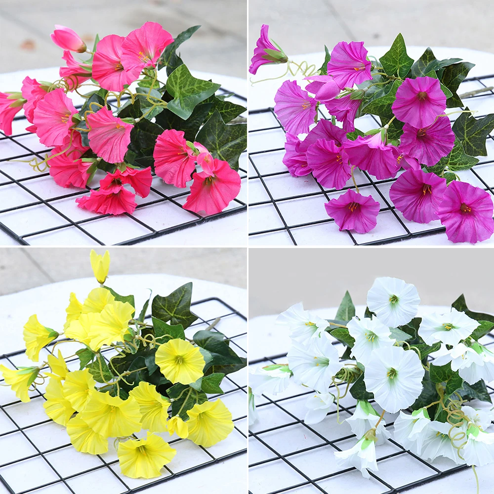 

35cm Fake Morning Glory Simulation Petunia Wedding Home Decor Rose Red White Yellow Artificial Flowers for Wedding Garden Decor