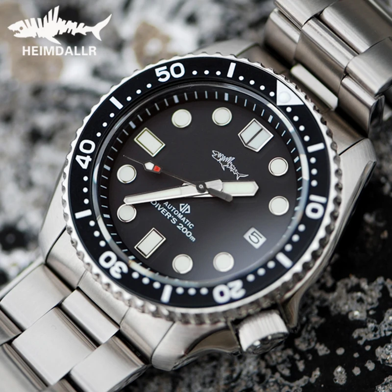 

Heimdallr 200M Diver Watch Mens NH35 Automatic Watches Luxury Sapphire Ceramic Bezel C3 Luminous Date Mechanical Watch Skx007