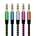 Нейлоновый вспомогательный кабель 3,5 мм, аудиокабель, вспомогательный кабель, аудиокабель штырь-штырь, Золотая вилка, подходит для IPhone, Xiaomi, компьютера