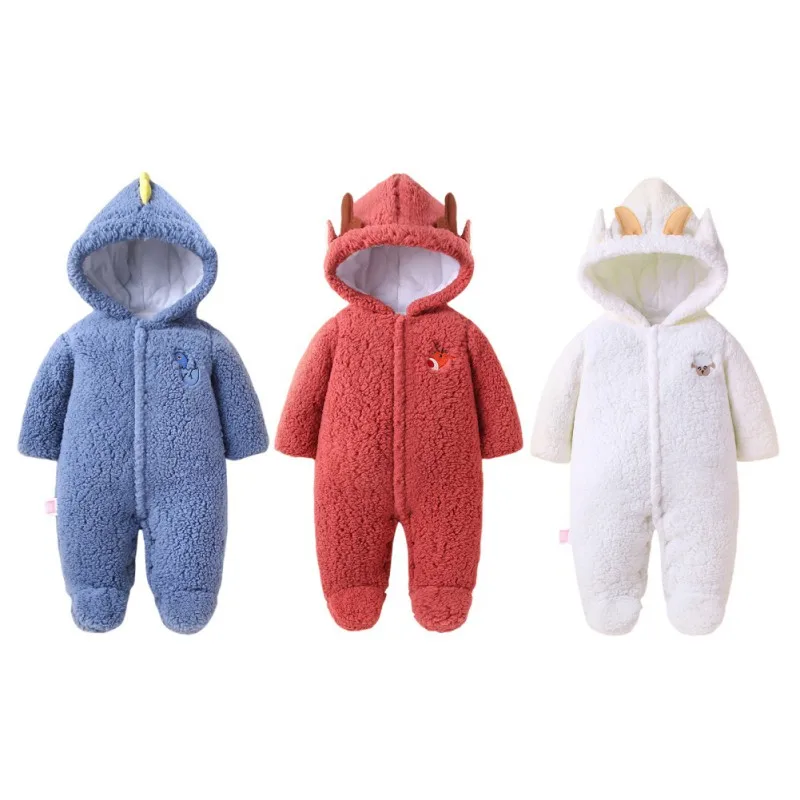 

Baby Winter Warm Jumpsuit Crawling Clothes Casual Hooded Rompers