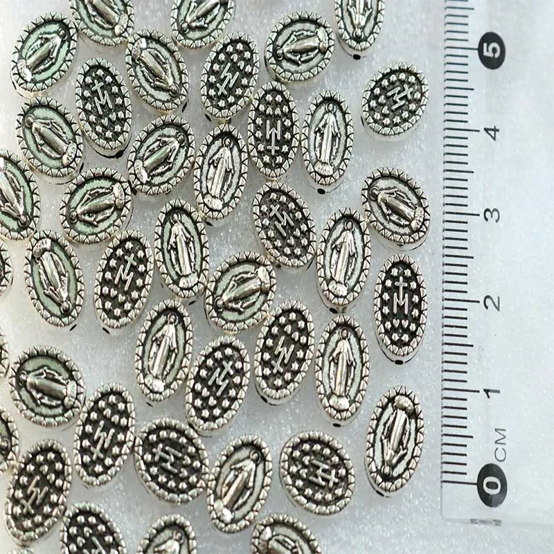 Catholic Beads Virgin Mary Handmade Rosary Maria Medal Charm Large Perforated Bracelet Jewelry | Украшения и аксессуары