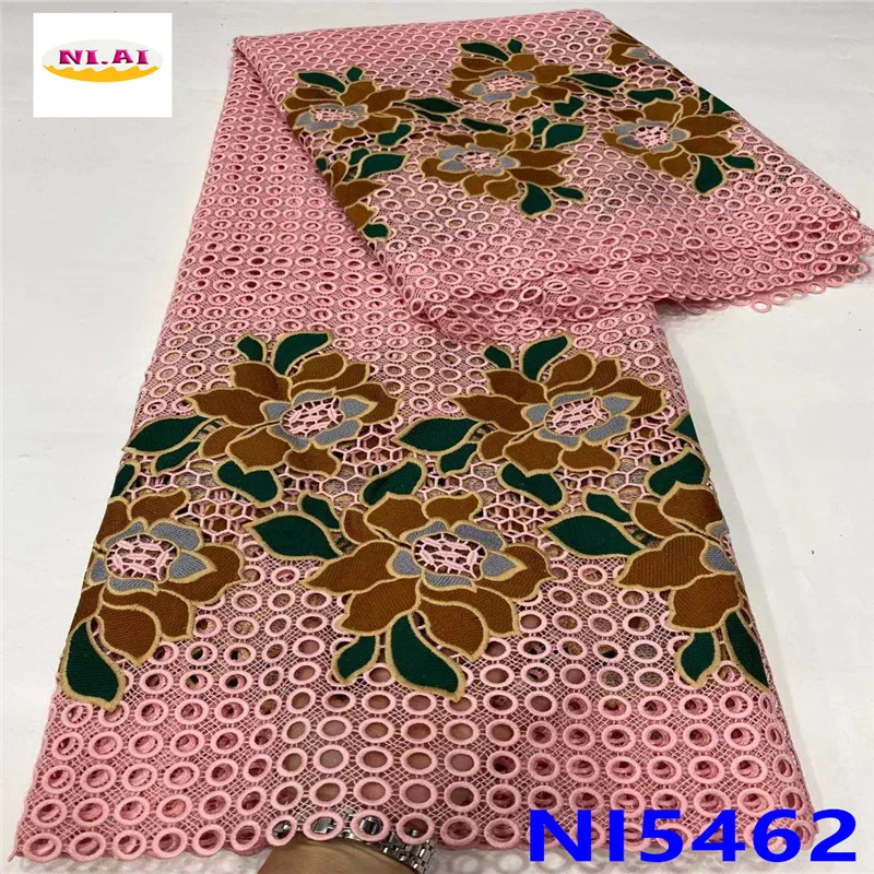 

pink cord lace for african party guipure lace fabric 2021 Latest high quality nigerian lace fabric sewing material NI5462-1