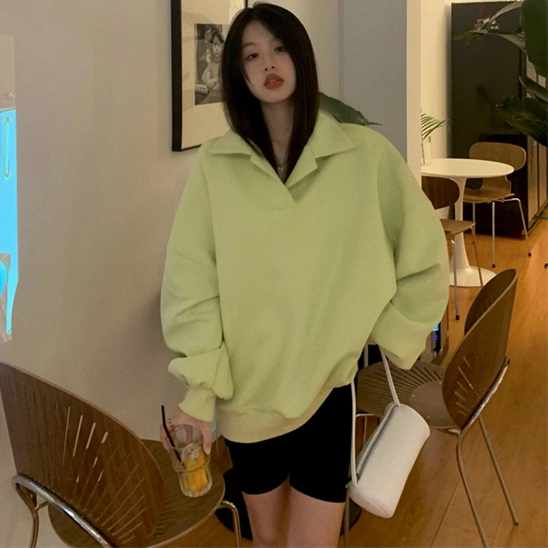 Женские повседневные однотонные свитера с длинным рукавом свободные женские