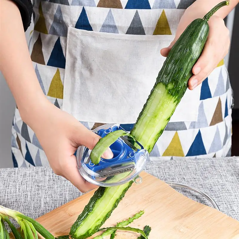 

Fruit Peeler Plastic Stainless Steel Vegetable Parer 3-in-1 Household Kitchen Peeling Tool, Blue