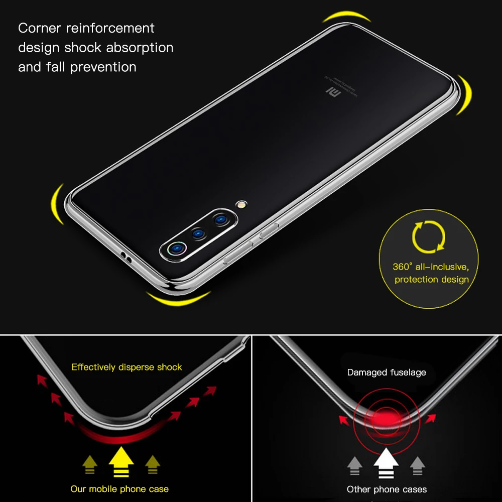 Мягкий силиконовый чехол ТПУ для Xiaomi Mi 9T CC9 9se 9 pro cc9e Note 10 Pro Защитная прозрачная