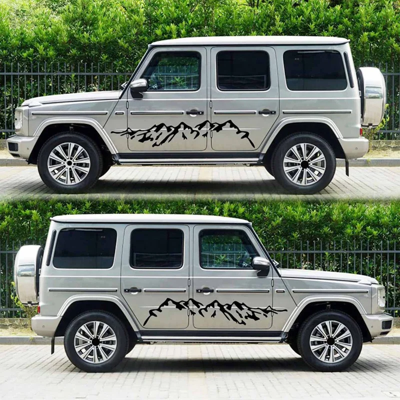 

2Pcs Car Styling Side Body Stickers Decal Mountain Decoration Universal for Truck Motorhome RV Caravan 180x35CM