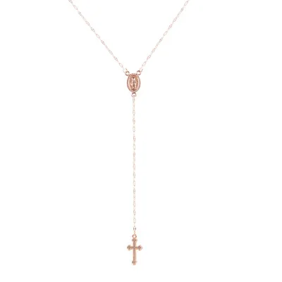 Rose Gold color2 Abayabay Long Personalized Girl Cross Necklace Chain Women Yellow Gold Color Pendant TRENDY Collares Collier Necklaces Jewelry - Окраска металла: Rose Gold color2