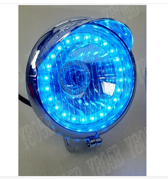 Blue LED Angel Eye Spot Light Fog For Yamaha VStar 400 650 1100 1300 Virago Xv 250 535 750 Road Star Custom Chopper |