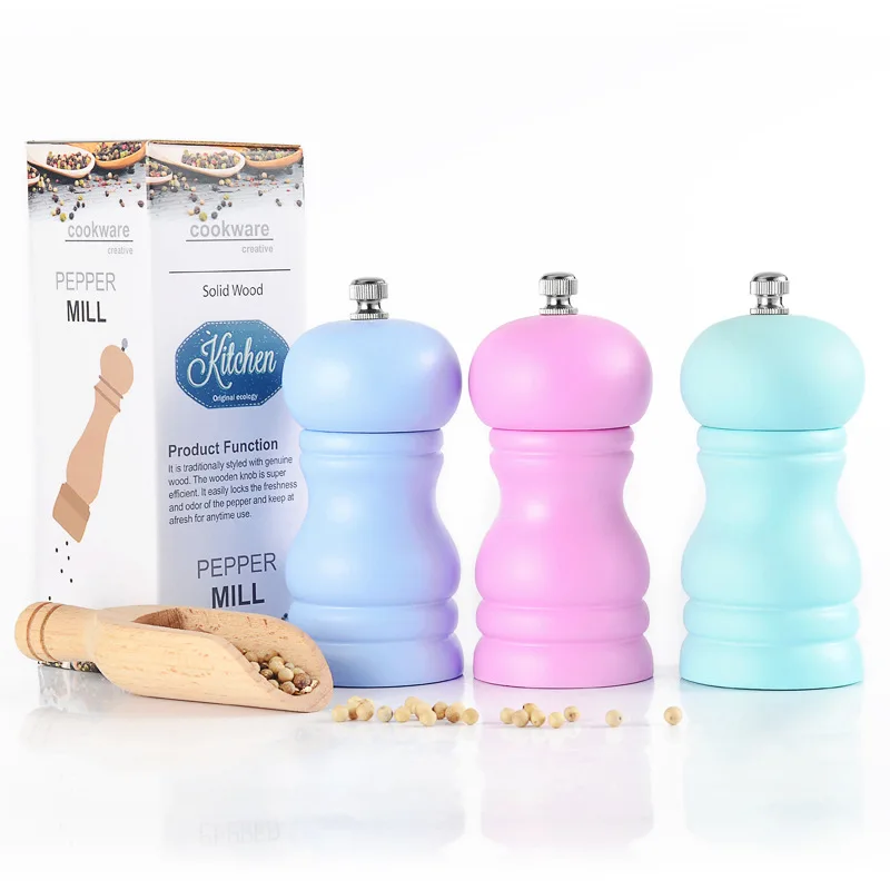 

Manual Wood Pepper Grinder Home Oak Ceramic Grinder Paint Grinder Flavoring Jar