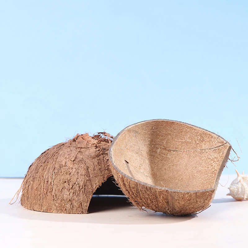 1pcs Reptiel Verbergen Habitat Natuurlijke Kokosnoot Lizard Spider Kleine Dier Cave Huis | Дом и сад