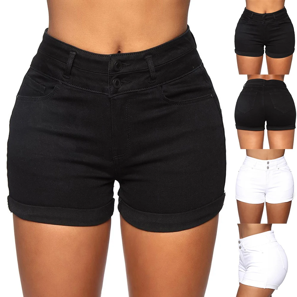 

Summer Women Hot Fashion Slim Fit Stretch Jean Short 2021 Women's Clothing Casual Daily Wear Hip Lift Booty Short Biker Shorts