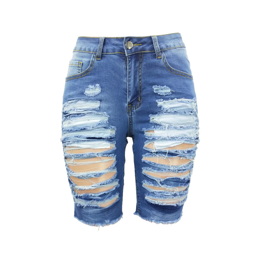 

Women's Fashion Cropped Pants Summer Mid-Waist Denim Pants Jeans Women's New Slim Skinny Slim Denim Shorts