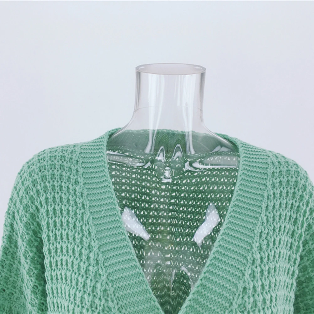 

Solid Color Women Knitted Cardigan Loose Large Size Open Front Sweater Coat