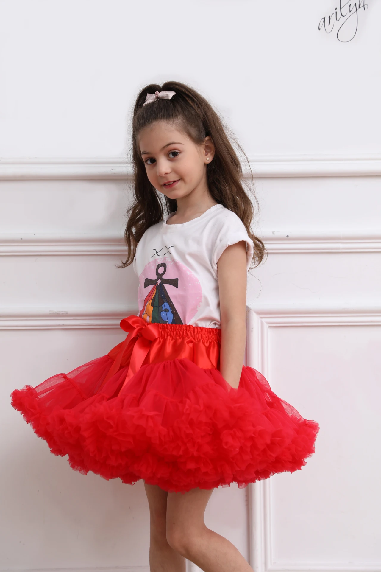 Solid Color Parent-Child Costume Ballet Kids Pettiskirt Girl Fluffy Lace Girl Skirts Princess Tulle Party Dance Baby Tutu Skirt