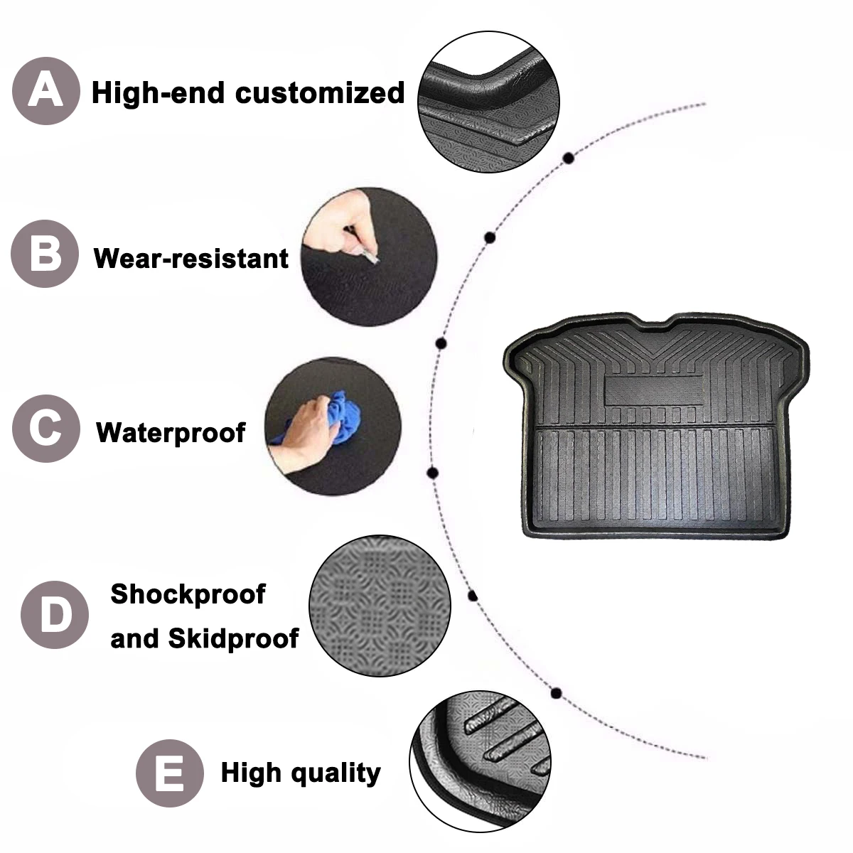 Автомобильный напольный коврик задний багажник противогрязевой чехол ковер для