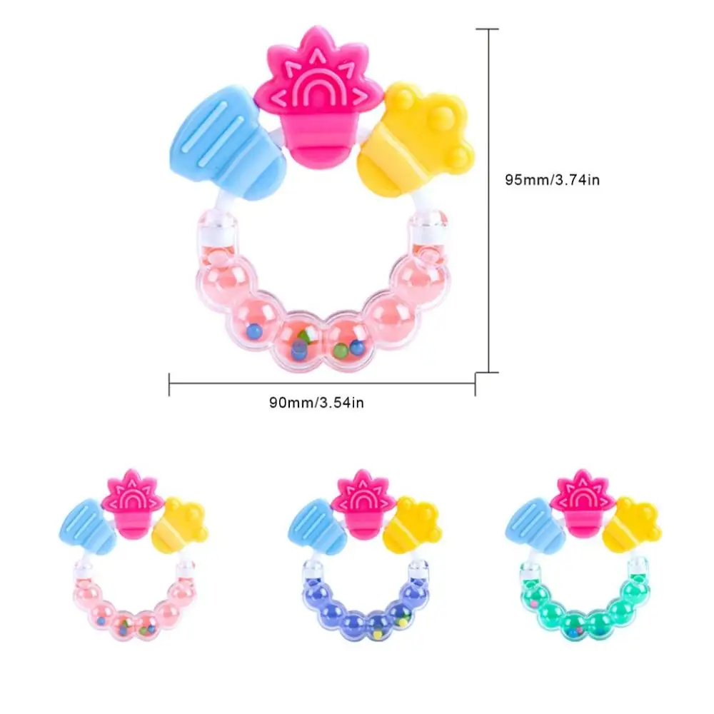 

Full Silicone Baby Rattle Model Bright Colors Development Of Visual And Auditory Abilities Different Shapes 1 Pcs
