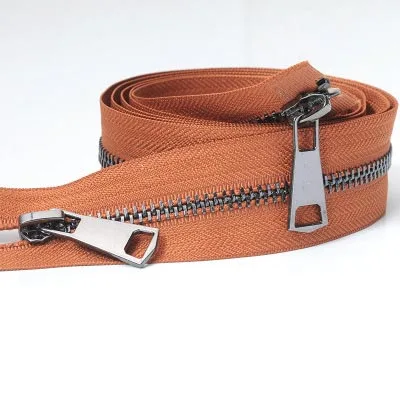 BlackCamel Meetee 120 см 5# двойной слайдер застежки-молнии для шитья открытая металлическая молния Gunblack зубы куртка молния DIY 13 цветов A3-9 - Цвет: BlackCamel