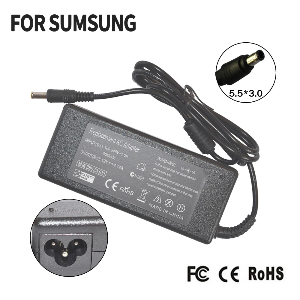 19V 4.74A для SAMSUNG Φ B R510 R610 R700 Адаптер зарядного устройства ноутбука|charger adapter|charger power