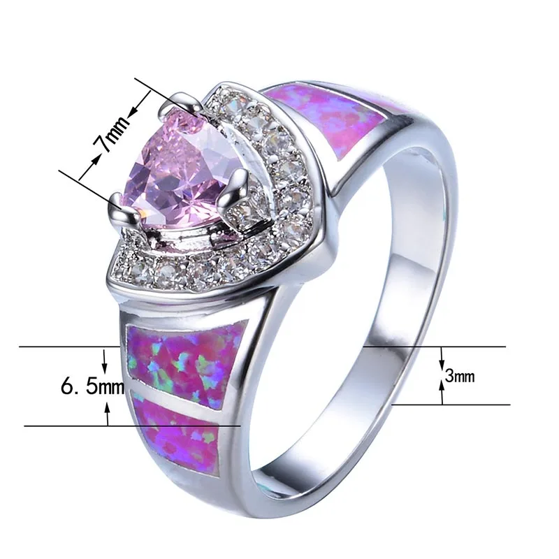 Ювелирные Изделия Bague Ringen S925, кольца для женщин, роскошные великолепные кольца с розовым опалом и цирконием для вечеринок, свадеб, подарок на день рождения, размер 6, 7,8, 9