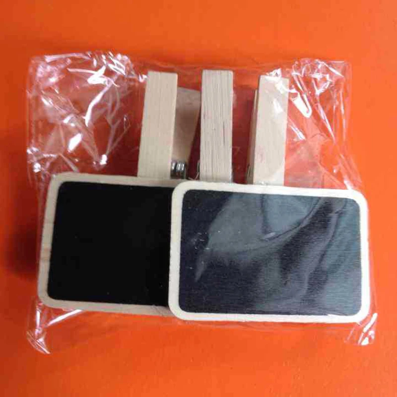 

Mini Wooden Blackboard Memo Sign Message Small Note Stand Clip for Food Labels Party DJA99
