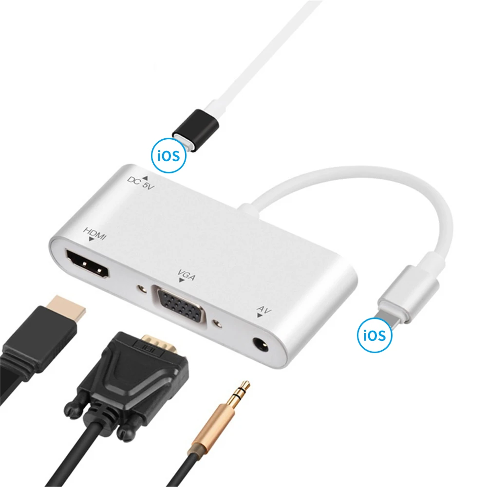 Новый для iPad Apple цифрового AV HDMI 4K USB кабель 1080P HD адаптеры Iphone X 8/7/6/Ipad Air| |
