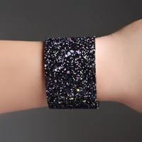 new hand accessories wholesale fashion stickers sequin metal bracelet womens open bracelet for women