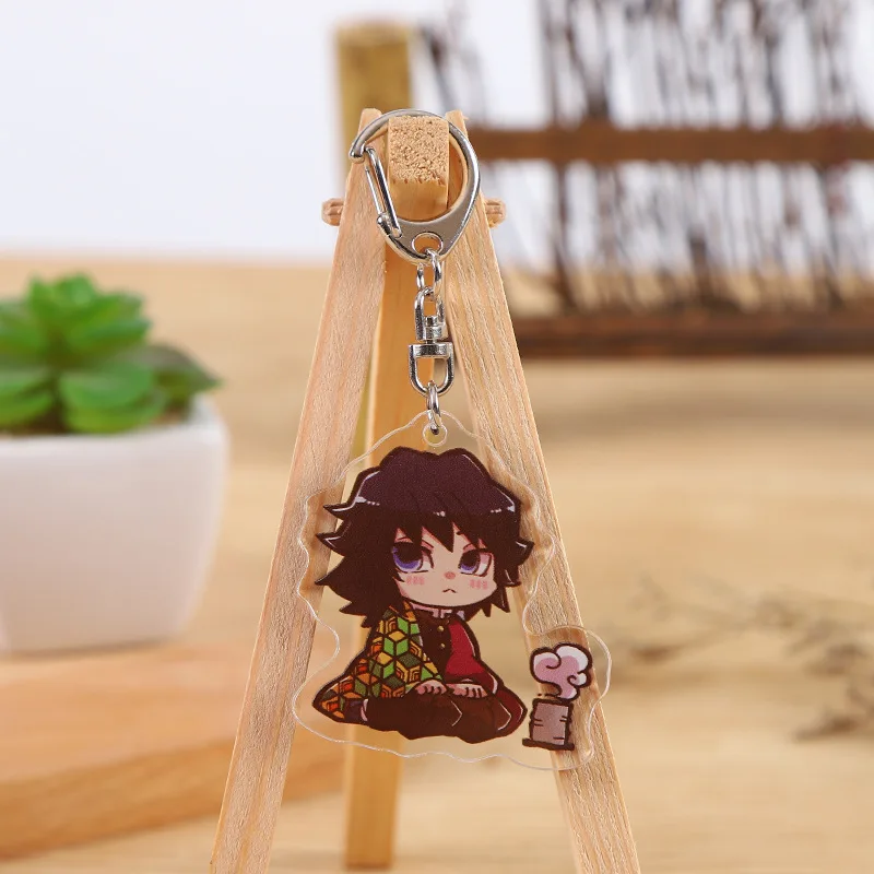 New 8Styles Anime Demon Slayer Two sided Acrylic Keychain Kimetsu No Yaiba Keyring Giyuu Nezuko Tanjirou Inosuke Cute Key Chains | Украшения
