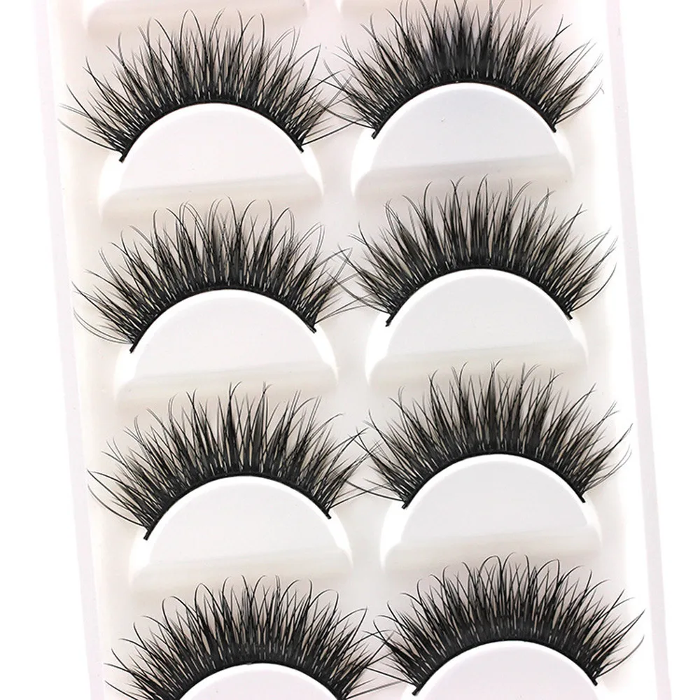 False Eyelashes 5 Pairs 5d mink lashes Thick Fake Makeup Extension nagaraku Natural false eyelashes | Красота и здоровье