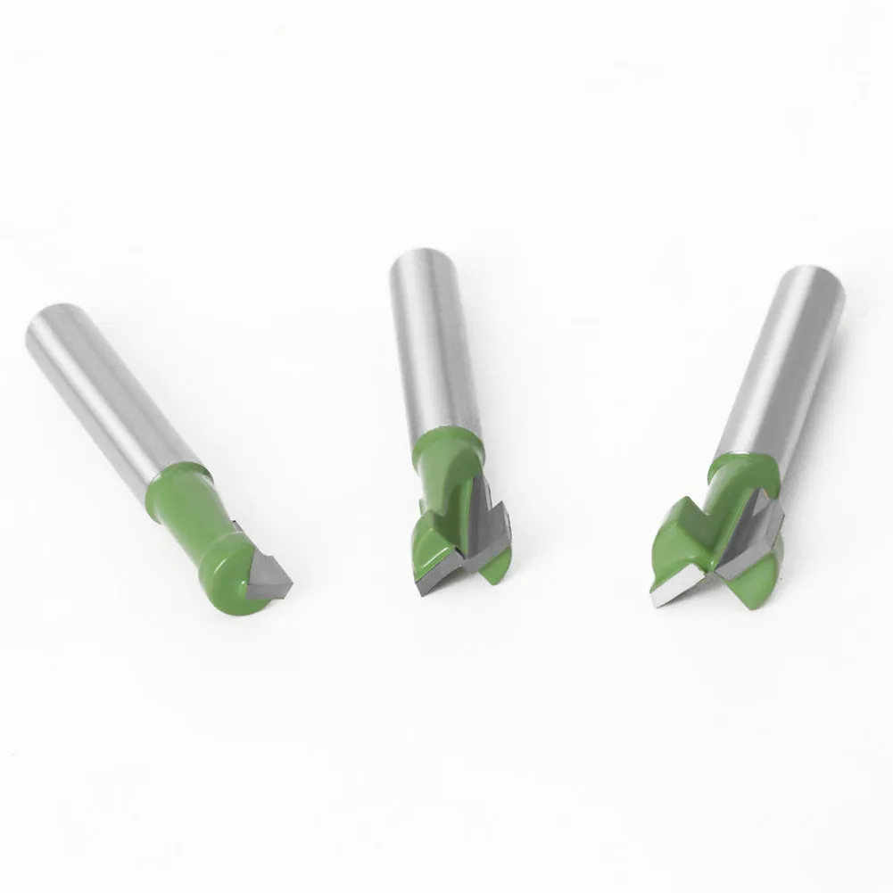 

3pcs 1/4" Shank Keyhole T-Slot Router Bit Accessories For 5/16"-1/2" Woodworking Cutter Industrial Grade Carbide Blade