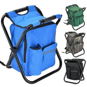 75% Discounts Hot! Folding Camping Fishing Chair Stool Portable Backpack Cooler Hiking Picnic Bag