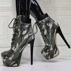 Ботинки женские камуфляжные на платформе и высоком каблуке, размеры 41, 42, 47, 52