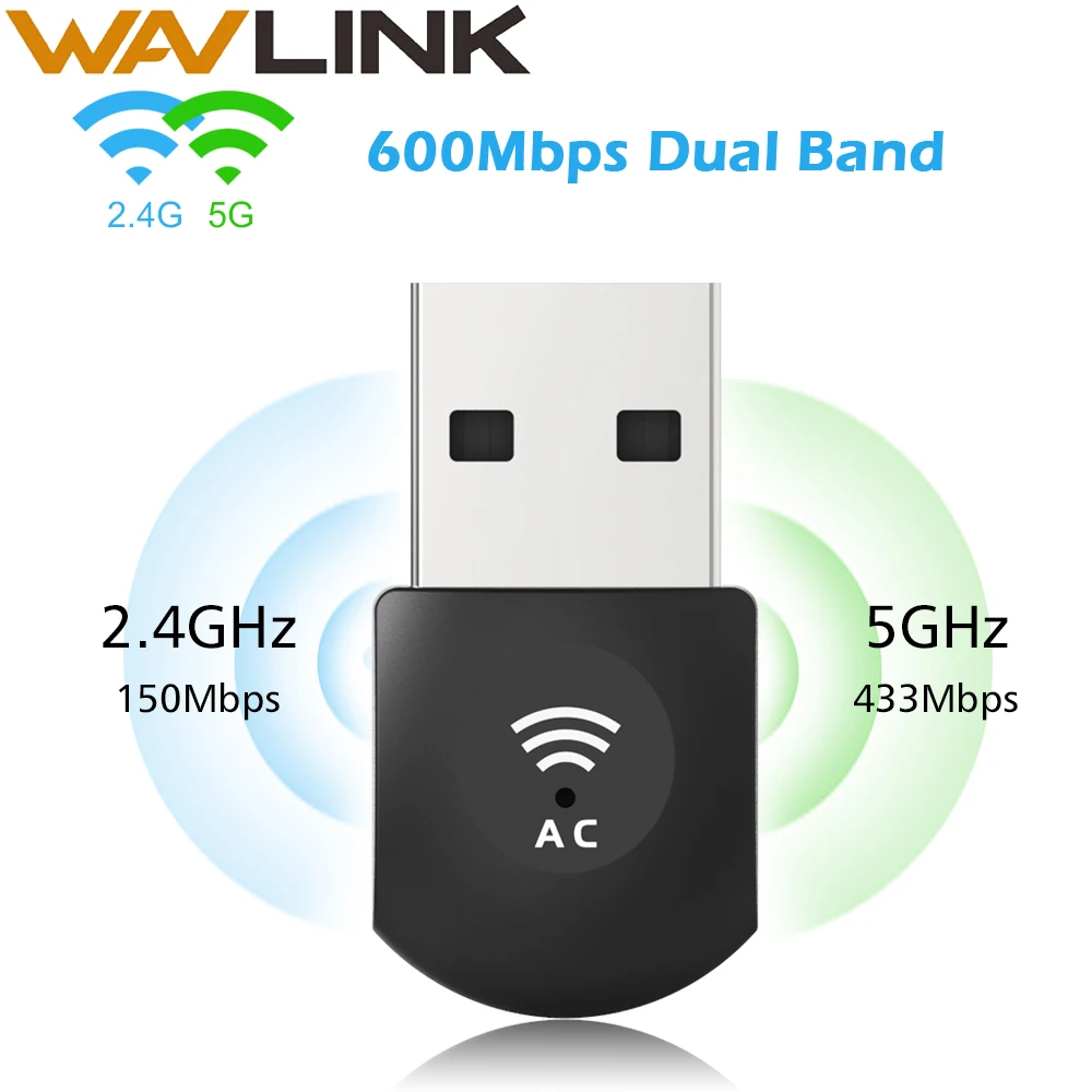 Wavlink мини-usb Wi-Fi адаптер WiFi ключ MT7610U беспроводная сетевая карта двухдиапазонный wifi 2,4 и 5 ГГц адаптер ЛВС USB Wi Fi Ethernet